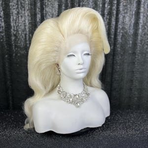 Big Marcel Wave Lace Front Wig | Drag Queen Wig | Custom made synthetic wig with bold and voluminous waves ready for fabulous performances