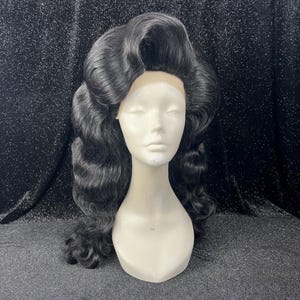 READY TO SHIP - Vintage Inspired Sculpted Dark Auburn Wig | Dramatic Waves & Rolls | Finger Wave Inspired | Drag, Editorial, Theatrical Hair