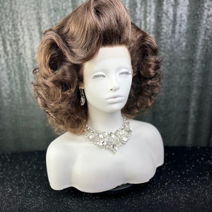 Vintage Hollywood Hairstyle | Styled Lace front Drag Queen Wig | 1950’s 30’s| Single Wig | Synthetic Custom Wig |