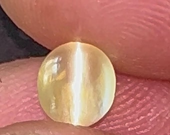1.51 Karat hochwertiges Chrysoberyll-Katzenauge Oval, seltene gelbe Farbe Chrysoberyll-Katzenauge mit vollem Wasserkörper und starkem Katzenaugen-Effekt