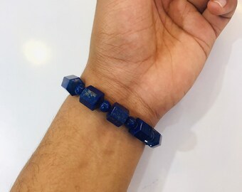Natuurlijke lapis-edelsteenarmband, grote armband voor mannen en vrouwen