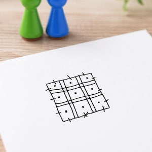 Mini Patch Stamp – Wooden Rubber Stamp 19mm – DIY Sewing Fabric Repair Stamp for Craft Projects & Textile Design