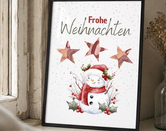 Christmas Money Gift Snowman Poster A4 | Creative Way to Give Cash as a Christmas Gift