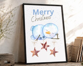 Christmas Money Gift Snowman | Merry Christmas Christmas Gift Poster