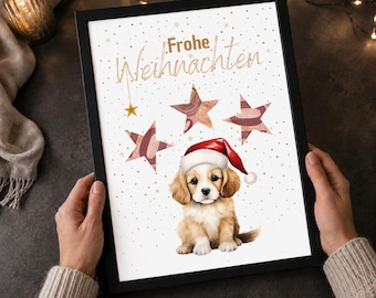 Christmas Money Gift Dog Poster A4 | Christmas Gift for Dog Lovers | Creative Cash Gift
