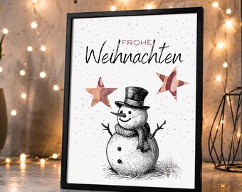 Christmas Money Gift Snowman | Merry Christmas Gift Poster | Creative Cash Gift