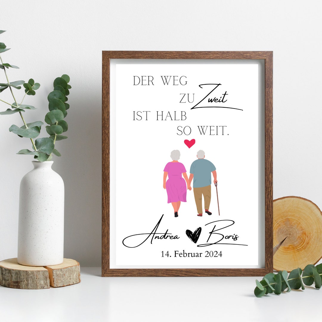 Zur Hochzeit Personalisiert Poster Oder Karte Mit Spruch Der Weg Zu