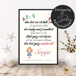 Einschulung Geschenk personalisiert Wünsche Mutmacher | Poster oder Karte zum Schulanfang | Geschenkidee erster Schultag Junge oder Mädchen
