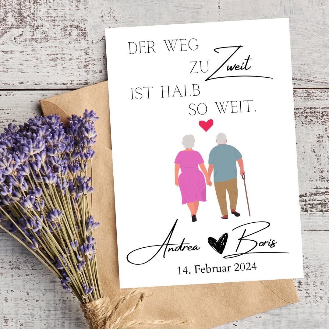 Hochzeitskarte Personalisiert Poster Oder Karte Mit Spruch Der Weg Zu
