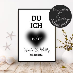 Poster Hochzeit " Unendlichkeit Du Ich Wir " | Geschenkidee Hochzeitskarte | Hochzeitstag | Verlobung | Hochzeitsgeschenk Personalisiert