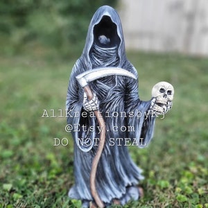 DWK Grim Reaper Skull Boat Decorative Incense Holder | Grim Reaper  Decoration Large Incense Burner | Skull Decor Gothic Bookshelf | Reaper  Figurines 