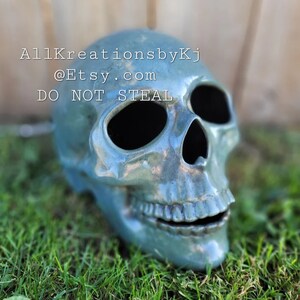 Ceramic Skull, Ceramic Skeleton, Skull Decoration, Skeleton Decor, Halloween Decoration, Glazed Skull, Light up Skull, Halloween Skeleton