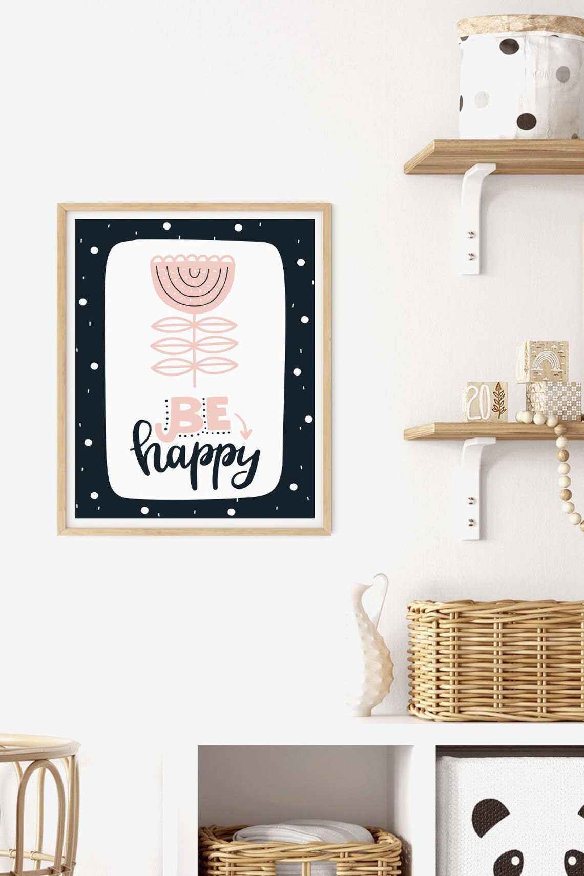 Be Happy wall art printable wall art nursery wall art kids Etsy