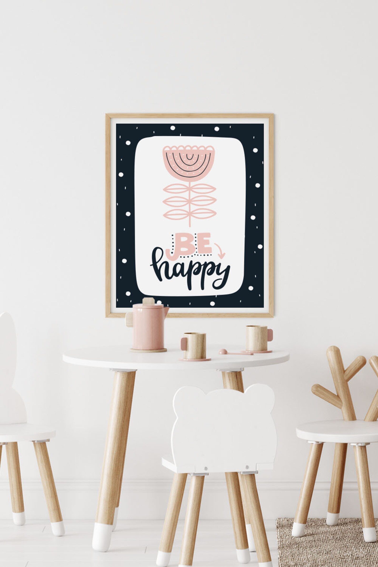 Be Happy wall art printable wall art nursery wall art kids Etsy