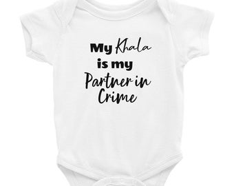 My Khala is my Partner in Crime Baby Infant Bodysuit Urdu