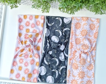 Celestial Headband, Moon, Sun, Astral, Celestial, Astrological, Nature, Soft, Stretchy