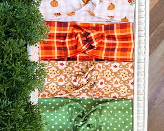 Fall Headband, Pumpkin, Plaid Headband, PSL, Autumn Hair, October, Nurse, Halloween, Soft, Polka Dots