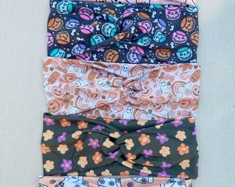 Halloween Headband, Spooky Headband, Ghost Headband, Halloween Headwrap, Fall Headband, Pumpkin Headband, Halloween Lover Gift, Ghost Lover
