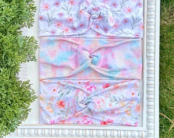 Diadema de Pascua, conejito, primavera, regalo de canasta de Pascua, pastel, flor, suave, floral, teñido anudado
