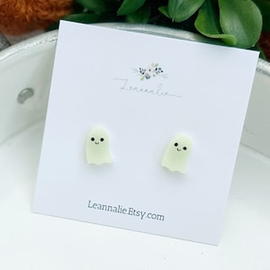Ghost Stud Earrings, Halloween Studs, Ghost Studs, Glow in the Dark Studs, Halloween Earrings, Ghost Earrings, Ghost Stud Earrings, Ghosts