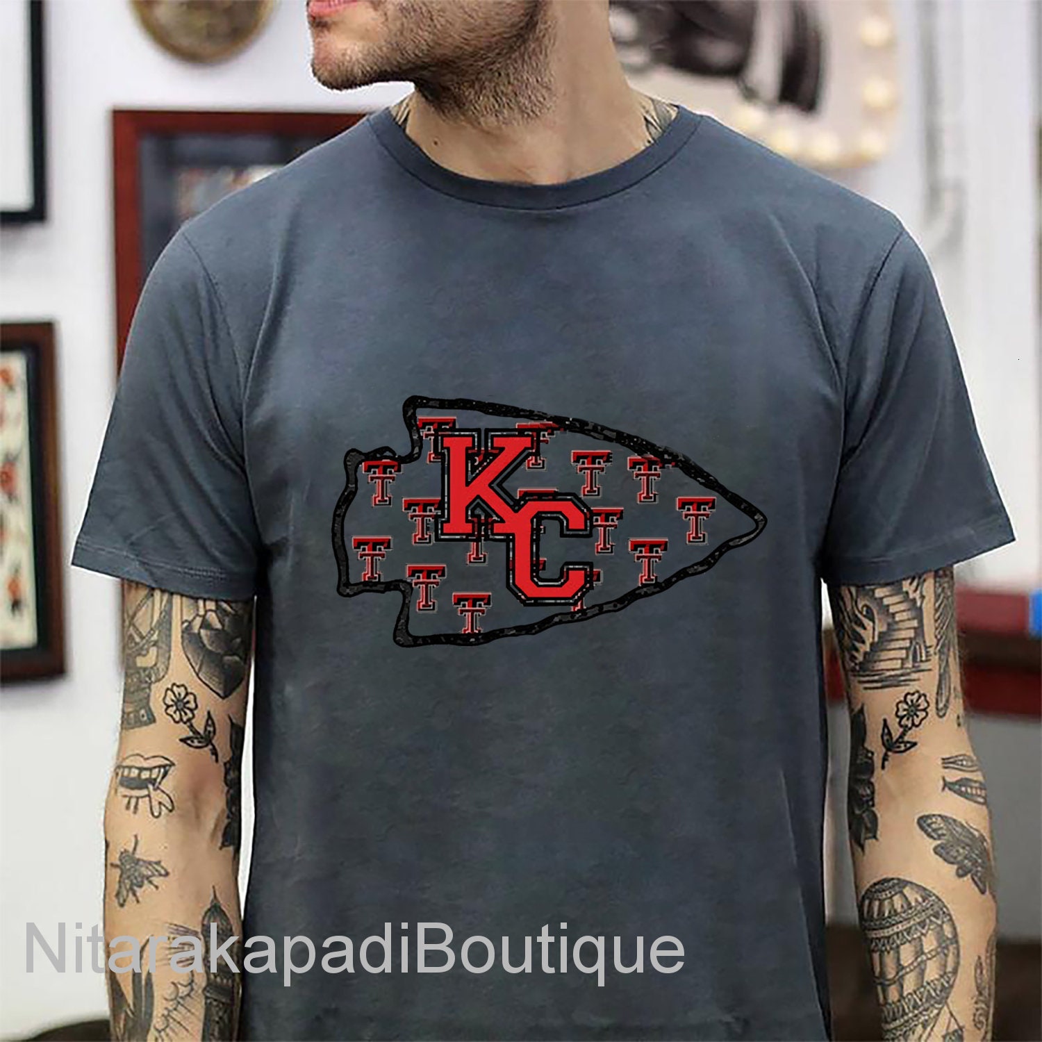 Kansas City Chiefs Texas Tech TT KC distressed spear Etsy