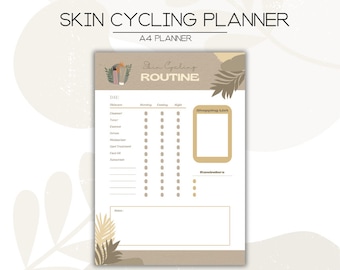 Skin Cycling Routine Planner - Beige