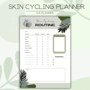 Skin Cycling Routine Planner - Seafoam Green