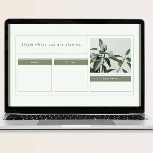 Botanical Themed Aesthetic Digital Desktop Wallpaper