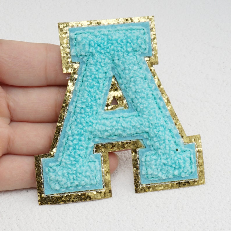 3.15/2.16blue Iron on Letters Chenille Embroidered Etsy