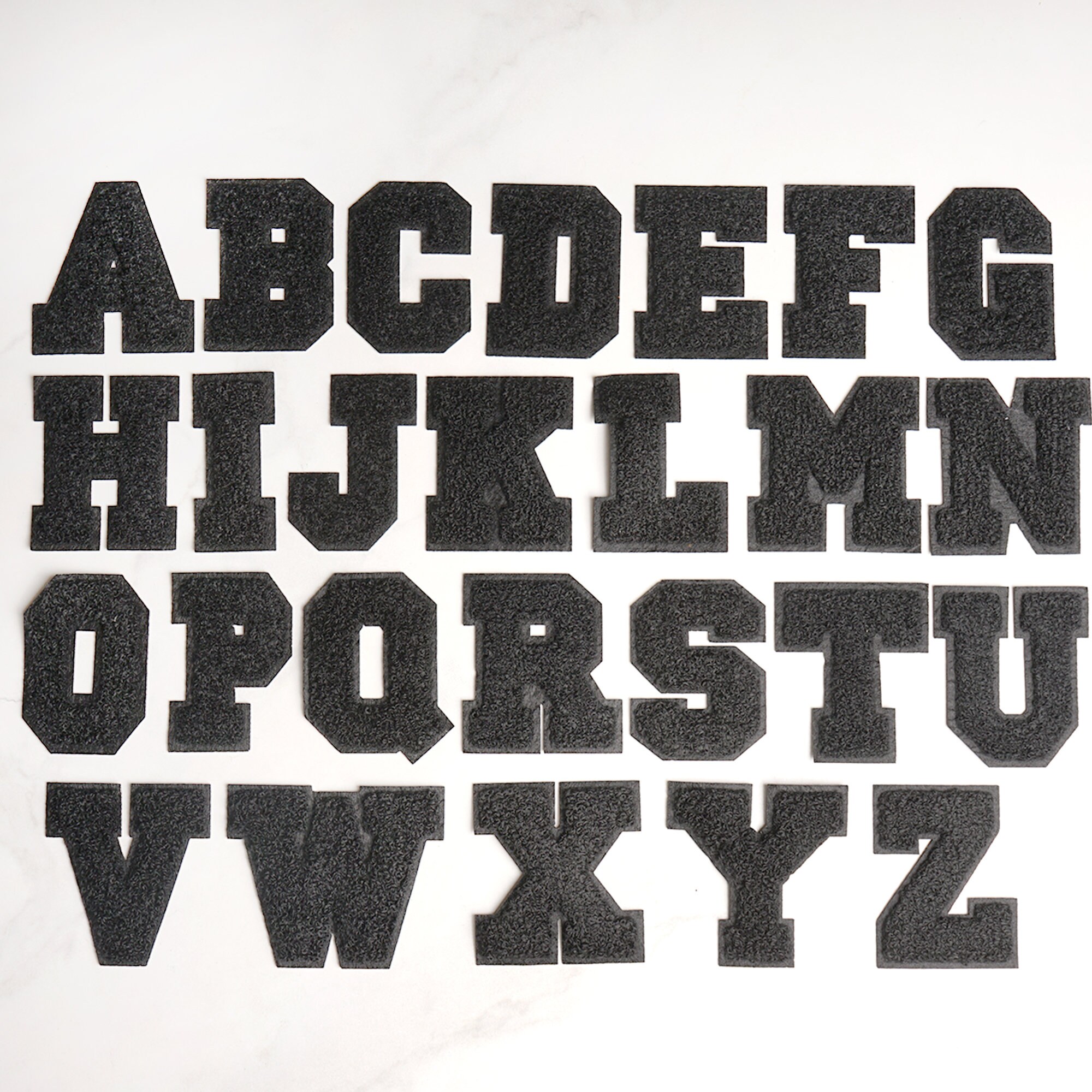 Black Chenille Letters,varsity Letter Iron on Patch,black Background ...