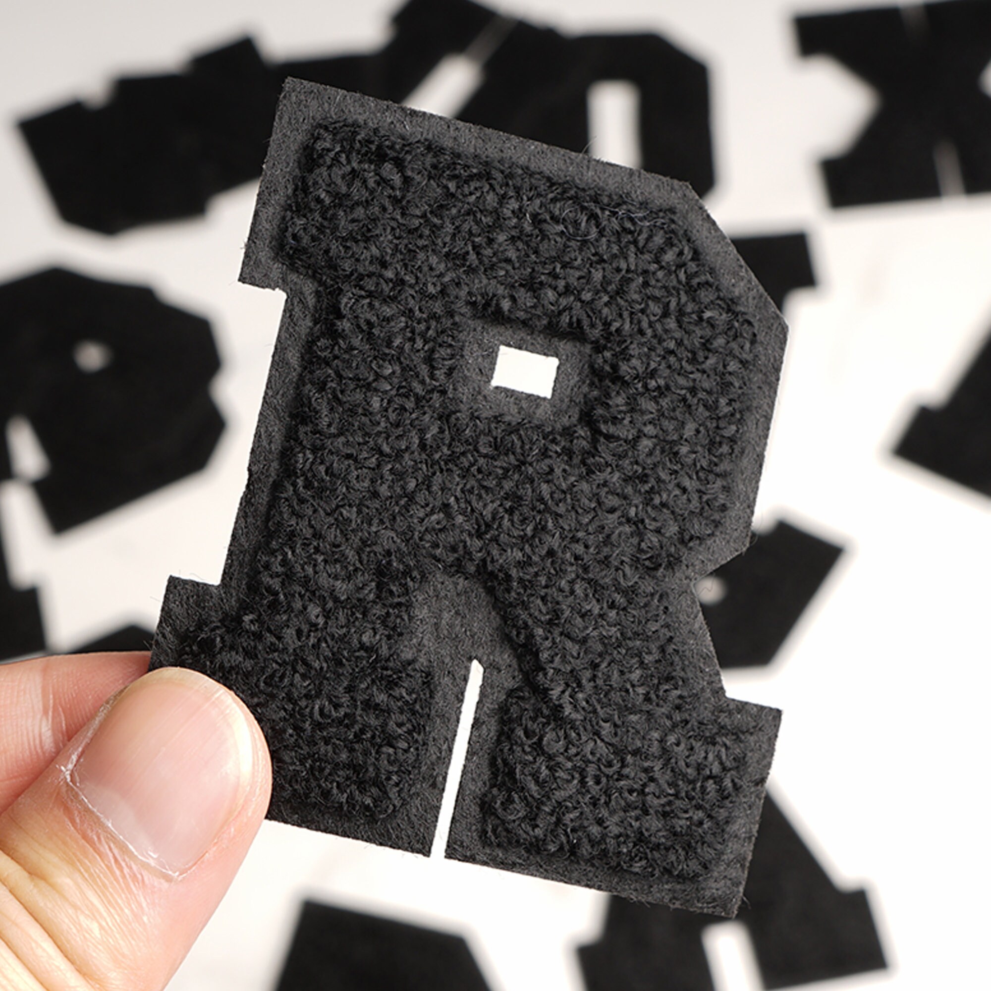 Black Chenille Letters,varsity Letter Iron on Patch,black Background ...
