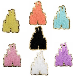 Chenille Disney Castle Patch, Chenille Patch, Disney arc-en-ciel fer sur patch, décor Disney, patchs château, bâton sur patch 2382803