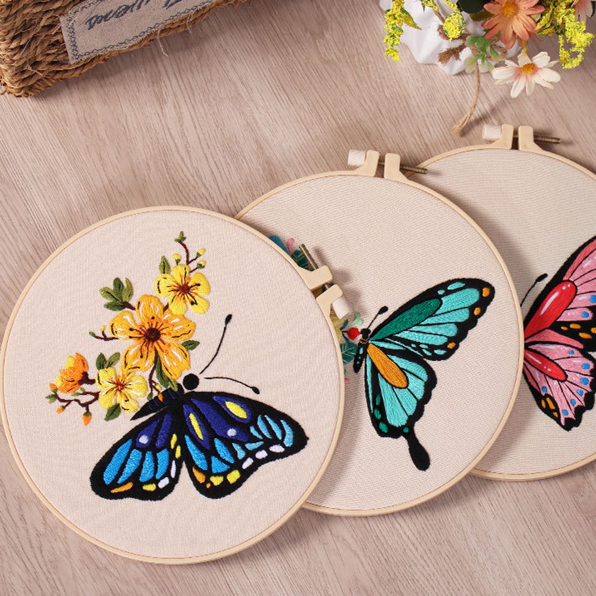 Butterfly Embroidery Kit for Beginnerbutterfly Embroidery Etsy