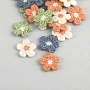 Mini Flower Embroidery Patches,Small Embroidered Flowers for DIY,Handmade Sew-On Patches