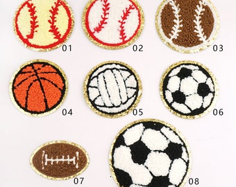 Iron-on Sports Patch,Chenille Soccer Gold Glitter Patch,Baseball Patch,Volleyball Patch,Baseball Patch,Basketball Patch,Sports Soccer Patch