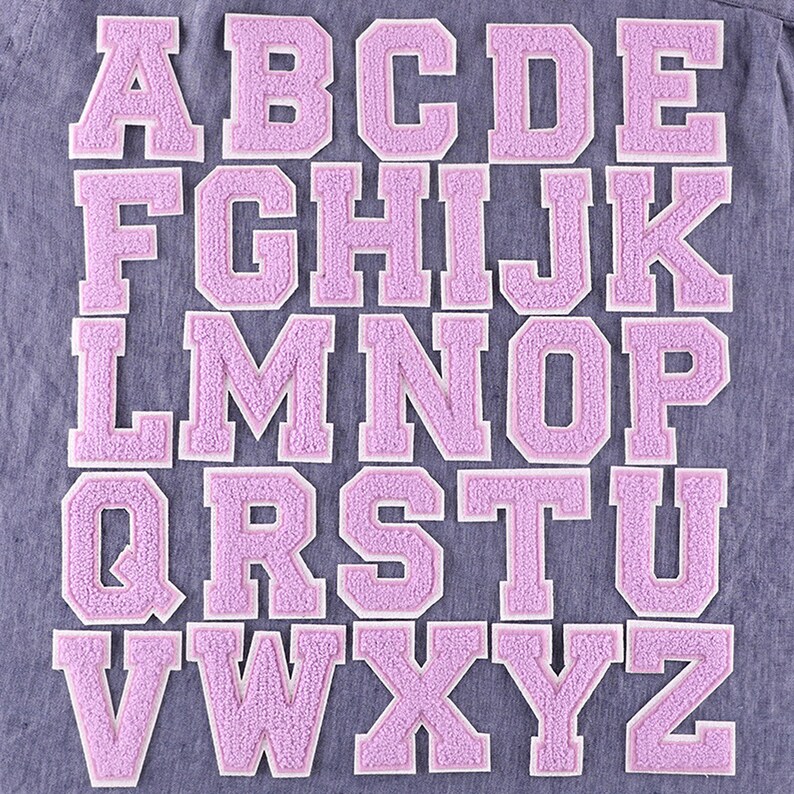 White Letters Chenille Iron on Patch,chenille Letters Patch,iron on