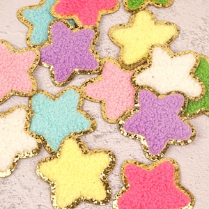 2&quot;Star Chenille Glitter Patches,Self-Adhesive patch,Nylon Bags,Patches for Jackets 2382402