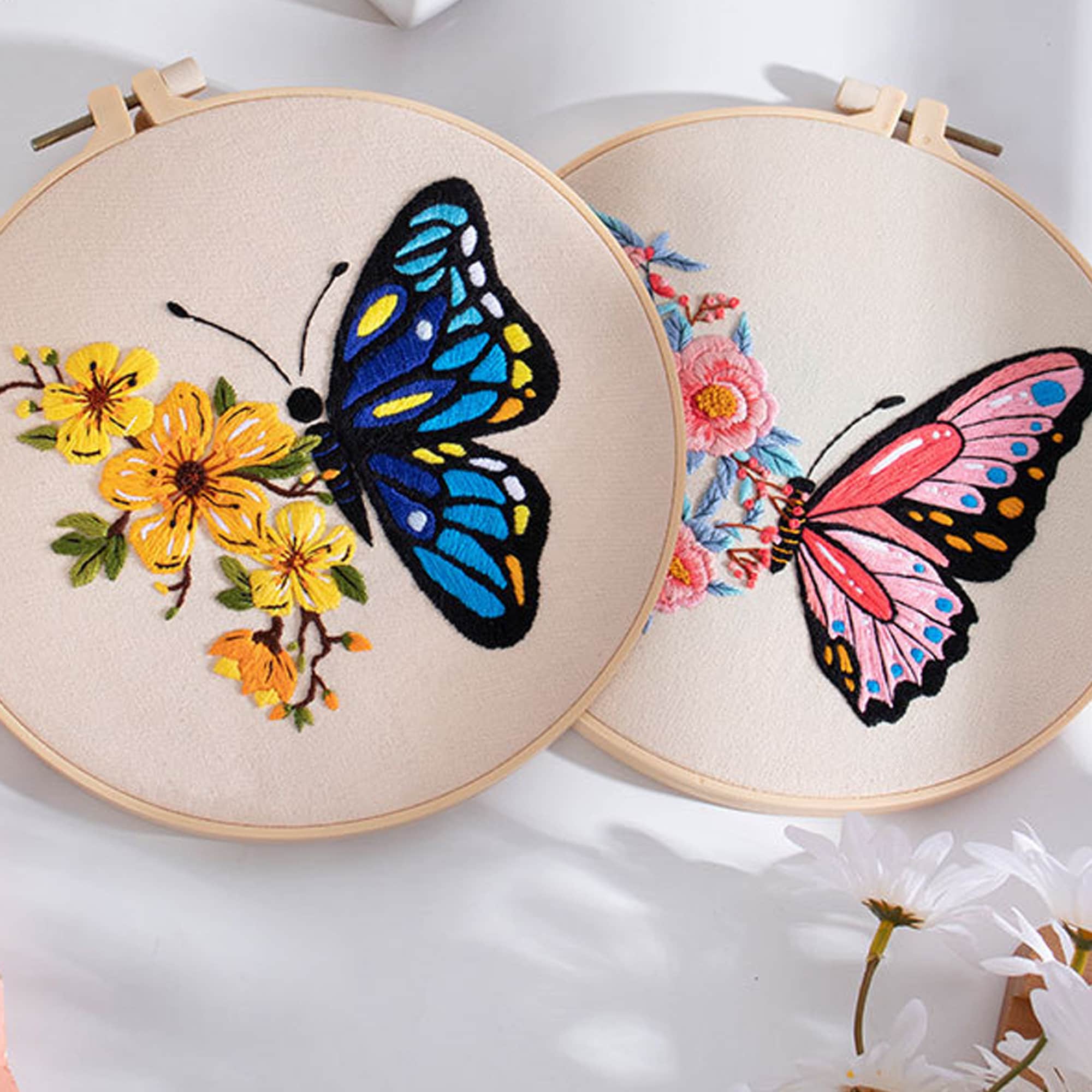 Butterfly Embroidery Kit for Beginnerbutterfly Embroidery Etsy