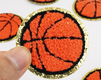 Iron-on Basketball Patch,Chenille Patch,Gold Glitter Patch,Sports Basketball Patch,Team Shirts,Kids patches