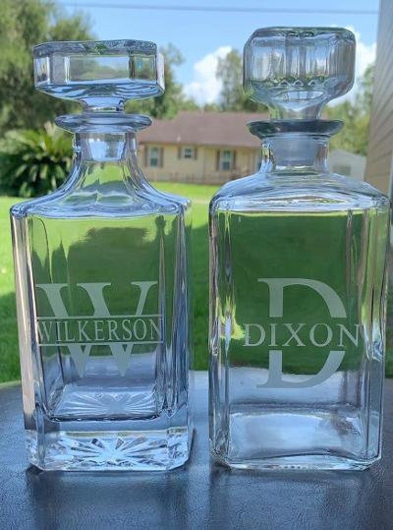 Personalized Whiskey Decanter Set With Matching Glasses Etsy