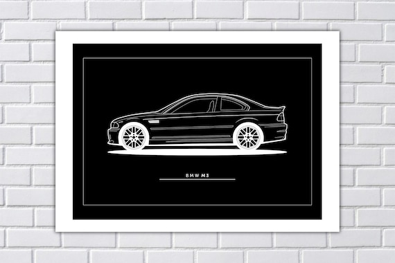 Digital Art Bmw E46 M3 Style Black Etsy