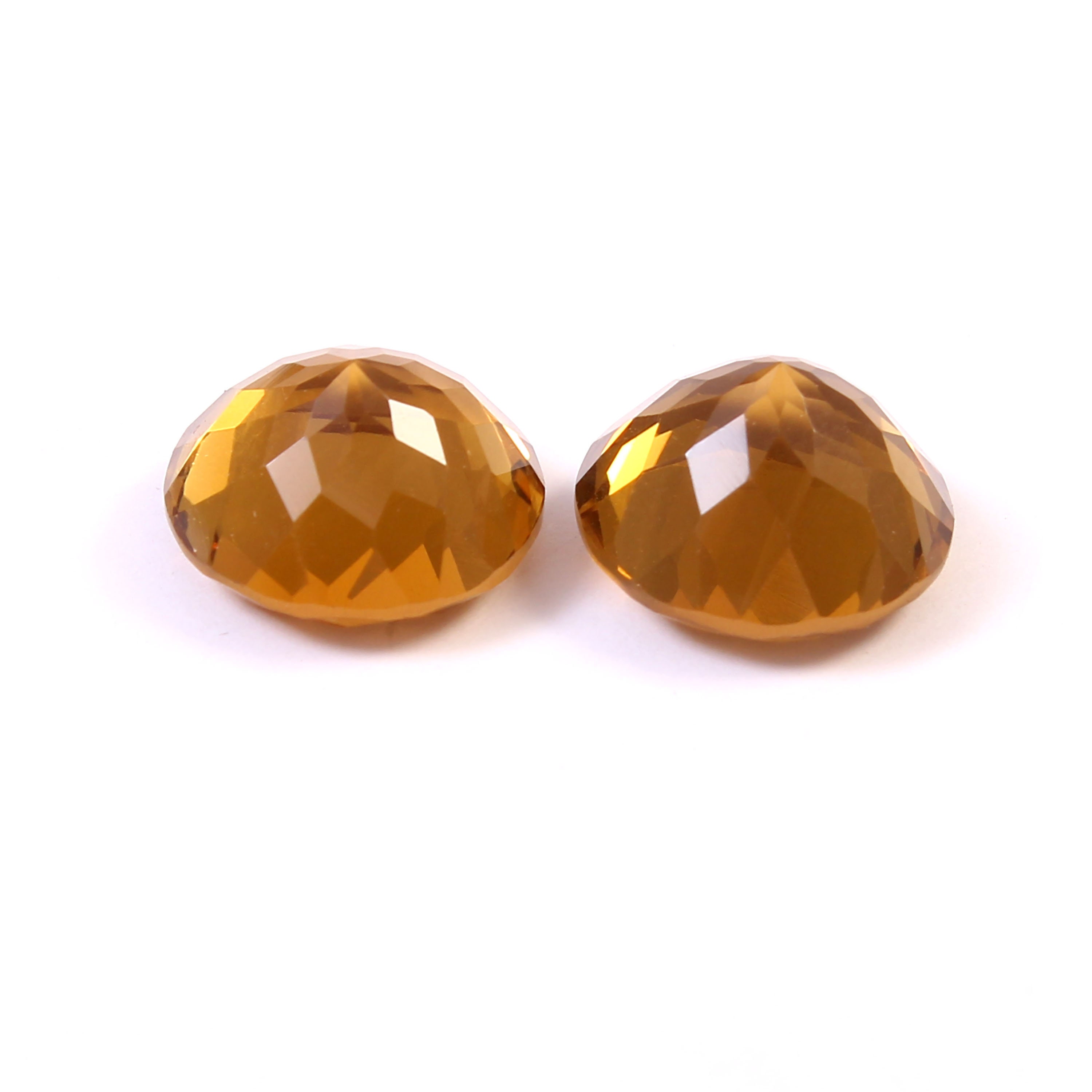 Natural Champagne Quartz Round Shape Gemstone Set Faceted Etsy