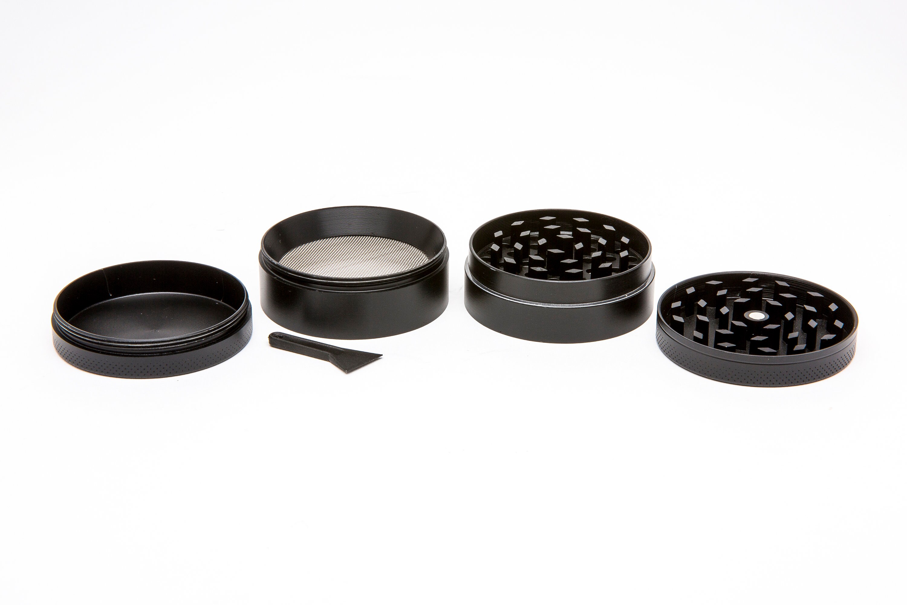 4 Piece Herb Grinder Metal Grinder With Scraper and Mesh Etsy