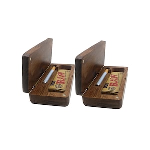 2 Pack Wood Dugout Magnetic Flip Box Joint Holder One hitter Stash Box 4.5-inch Lightweight