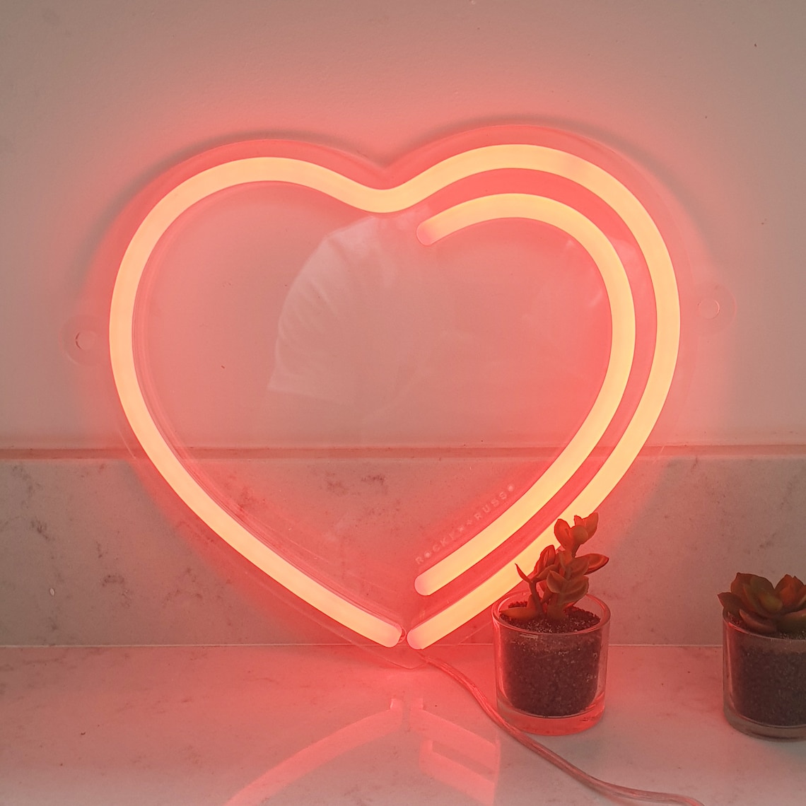 Mini Red LED Neon Heart Sign Light Etsy