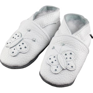 Lappade leather slippers slippers christening baby shoes baby slippers crawling shoes kindergarten shoes slippers first shoes butterfly white