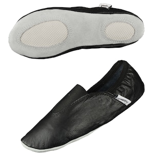 Gymnastic shoes ballet slippers Gymnastic slippers ballet with rubber pads black