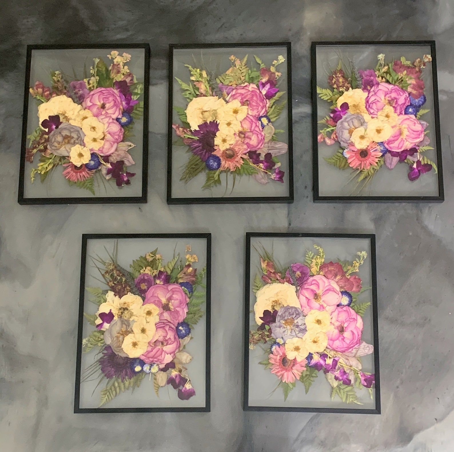 Custom Pressed Flower Arrangement Etsy