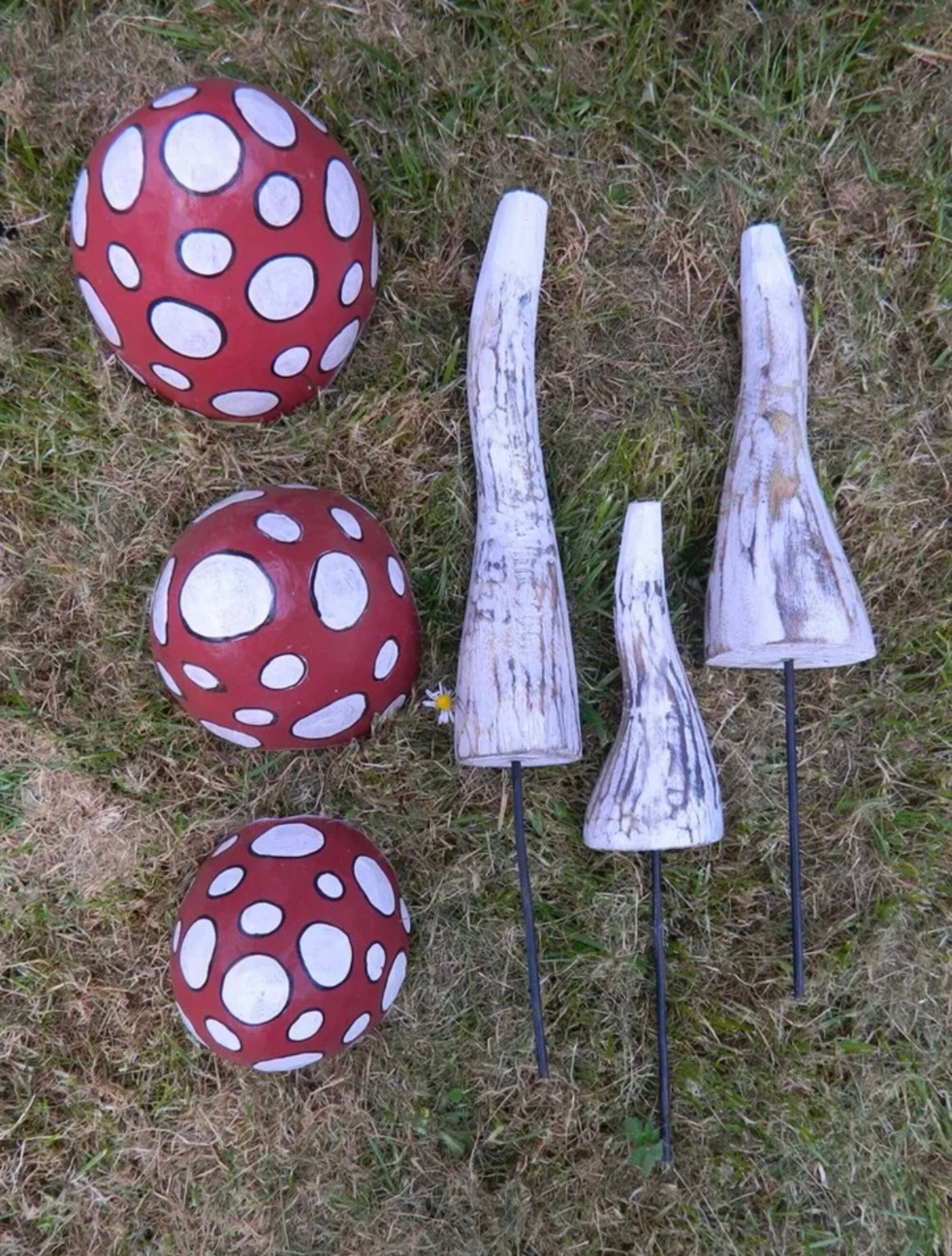 Conjunto de 3 setas de madera jardín rojo sapostool tallando | Etsy