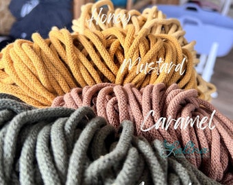 Bobbiny Cords 5mm - Fil de corde 50m - Toutes les couleurs à choisir/Fil de bobine/Coton tressé/Couleur naturelle/Cordon de tissage au crochet macramé